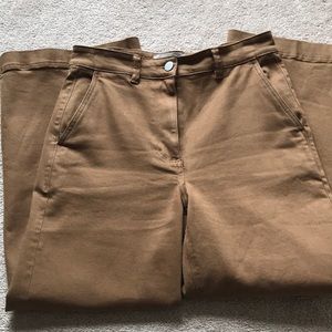 Like new dark tan Everlane wideleg crop pant